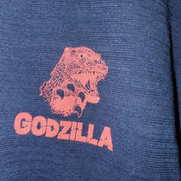 Godzilla Kanagawa Wave Shirt Blue Japanese Ukiyo E Wave Toho Co Gojira Large - Picture 4 of 10